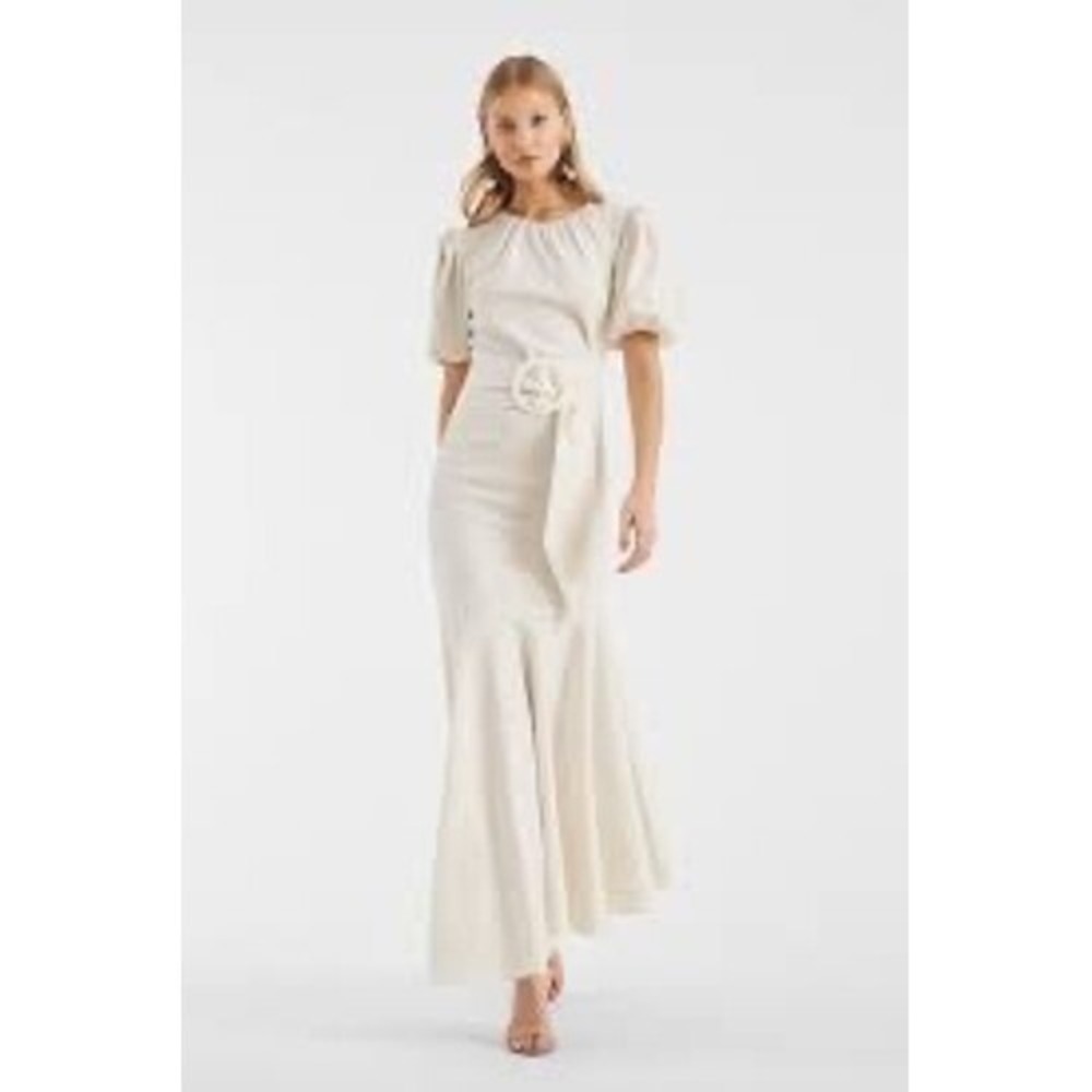 Sachin & Babi NWT Camilla Crepe Ruched‎ Mermaid Dress in Ivory Size 8